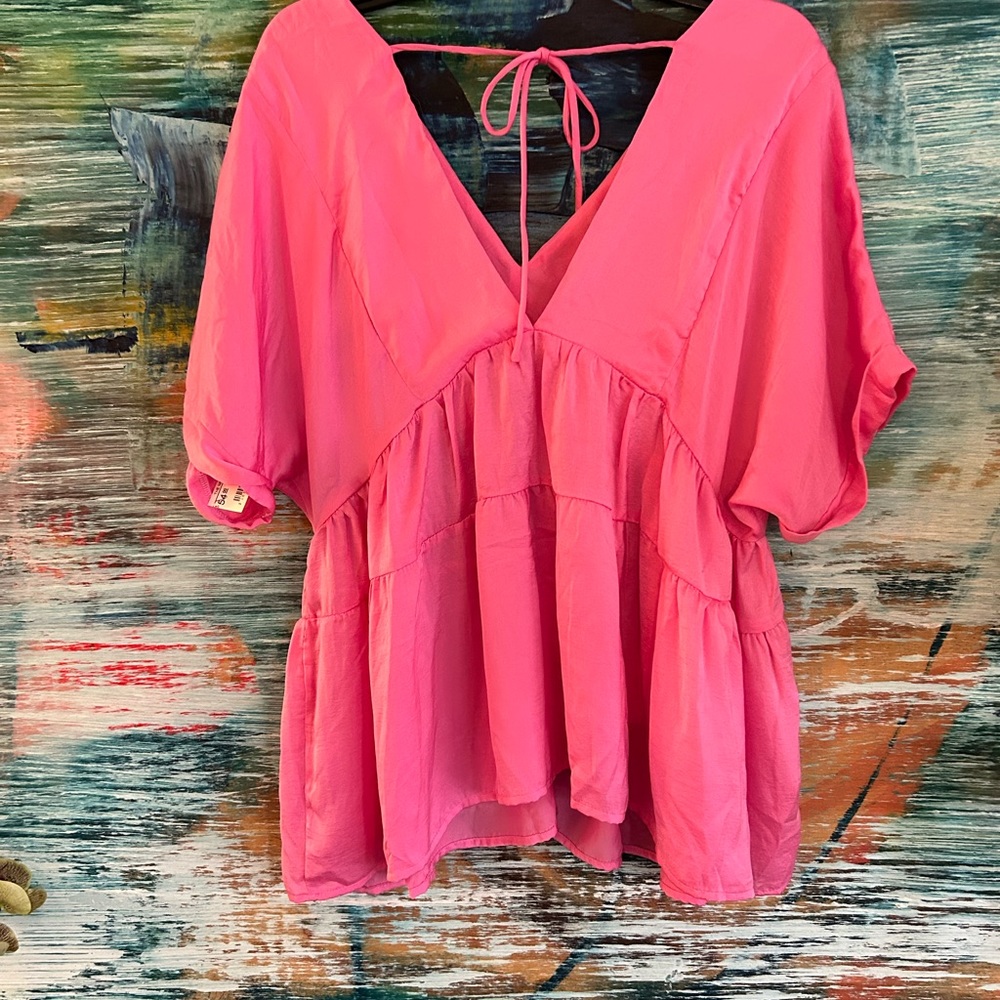 THE IMPECCABLE PIG Bright Pink Blouse in Large.